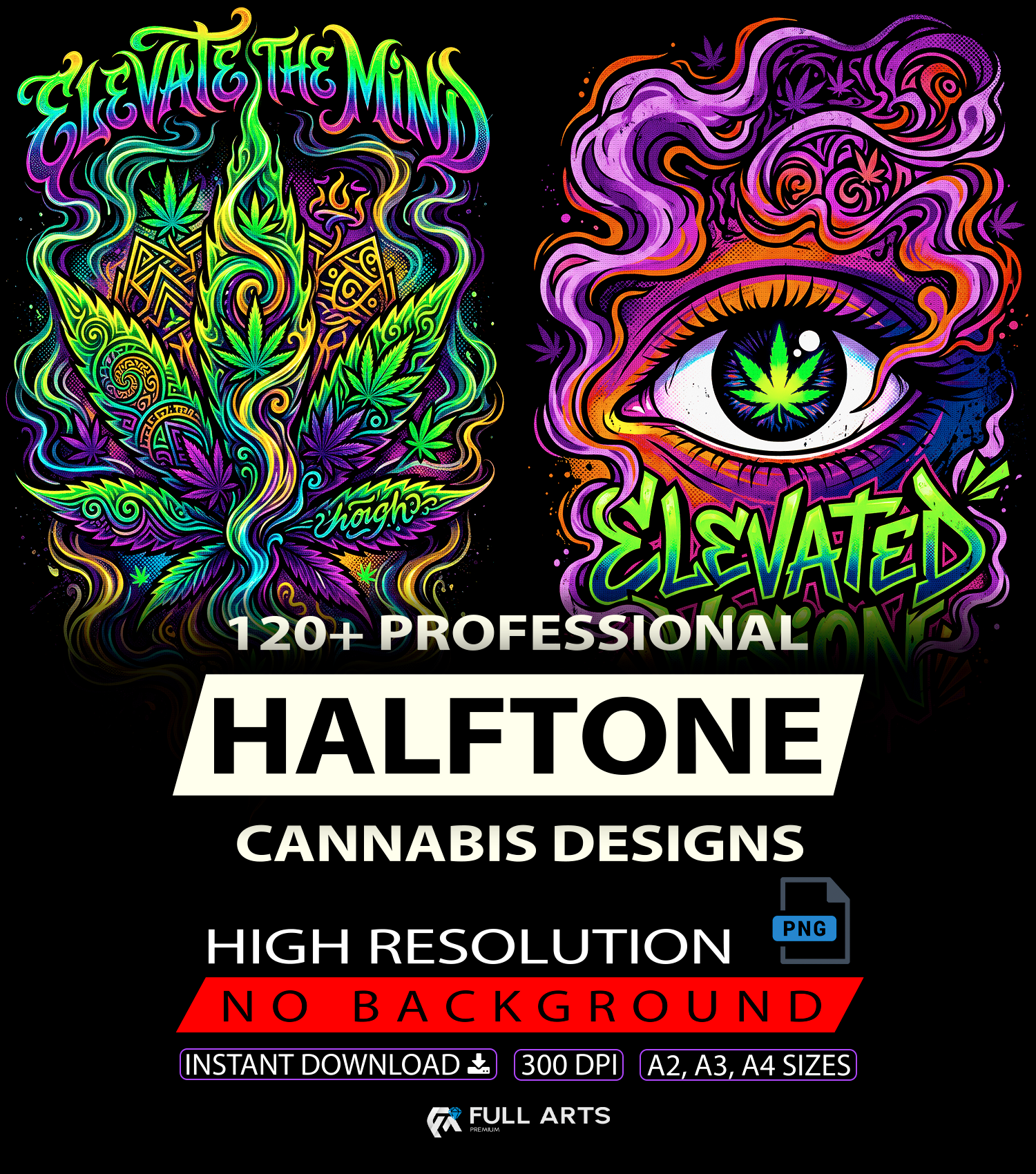 Pack 120+ Diseños de Cannabis en Semitono