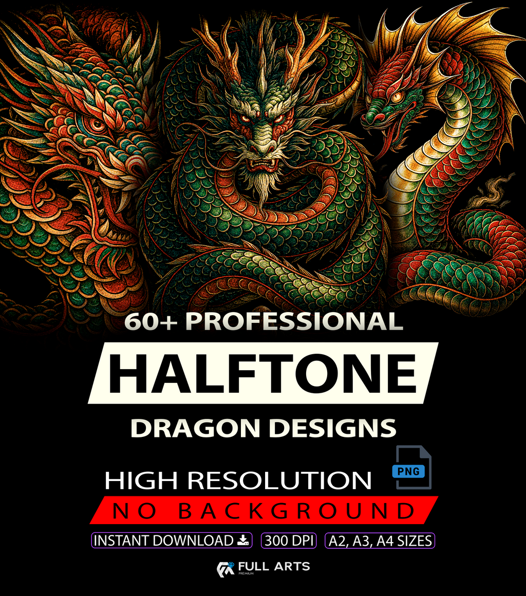 Dragones Pack 60 Diseños en Semitono