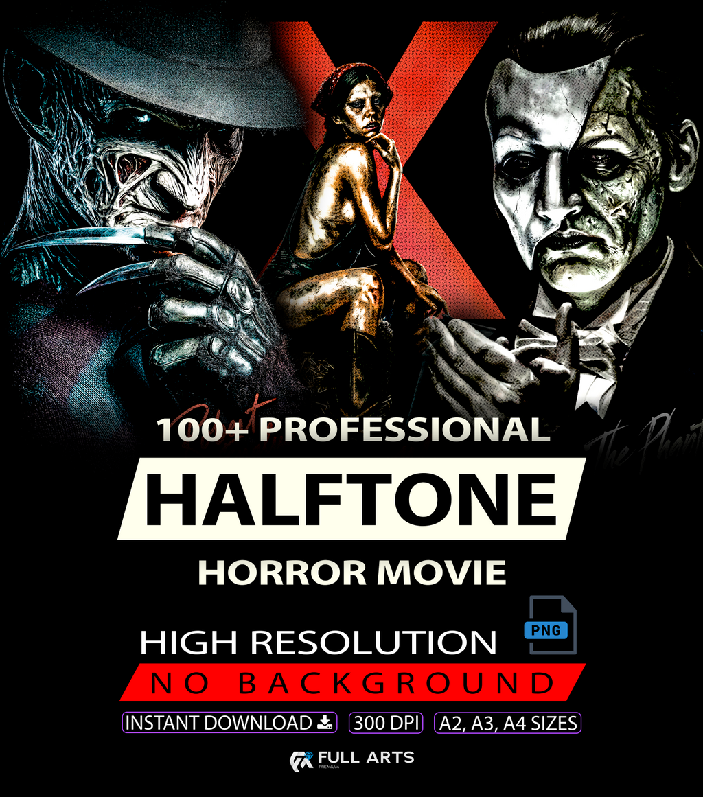 Cine Terror Pack 100+ Diseños en Semitono