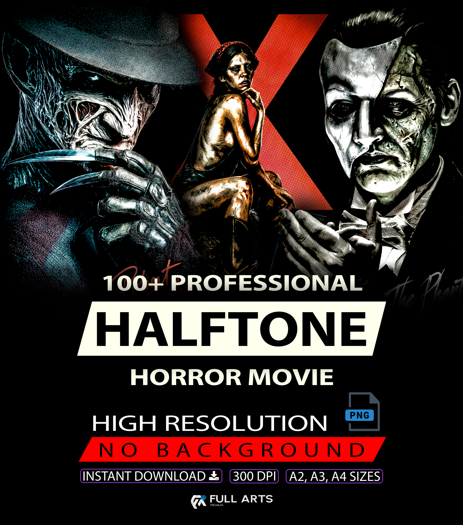 Cine Terror Pack 100+ Diseños en Semitono