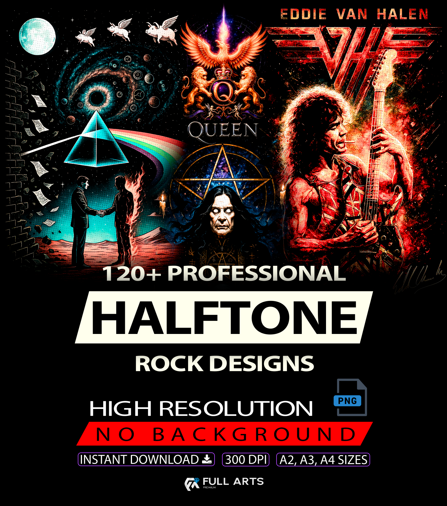 Paquete de más de 120 Diseños Halftone Rock