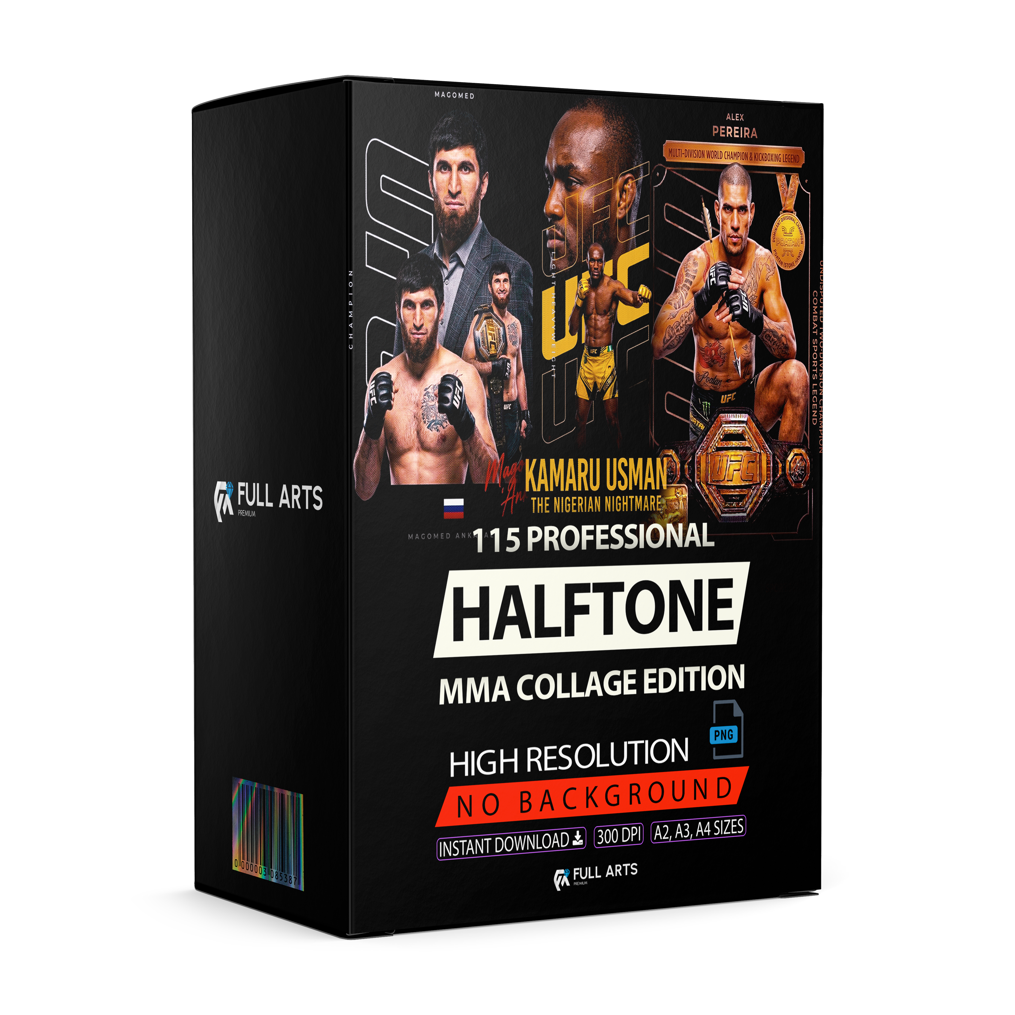 Paquete de 115 diseños de collages MMA semitono