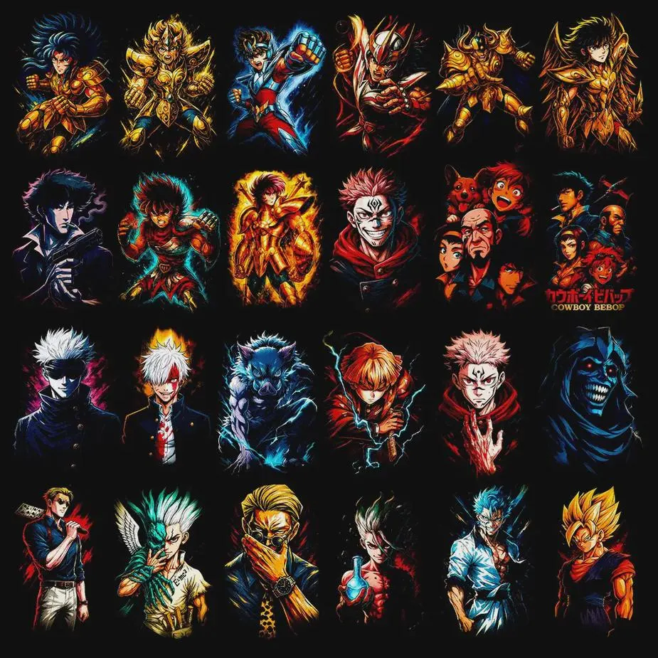 Paquete de más de 130 diseños de anime en semitonos