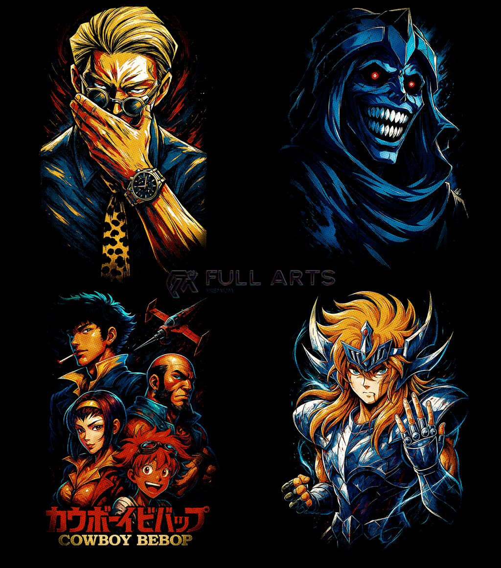 Paquete de más de 130 diseños de anime en semitonos