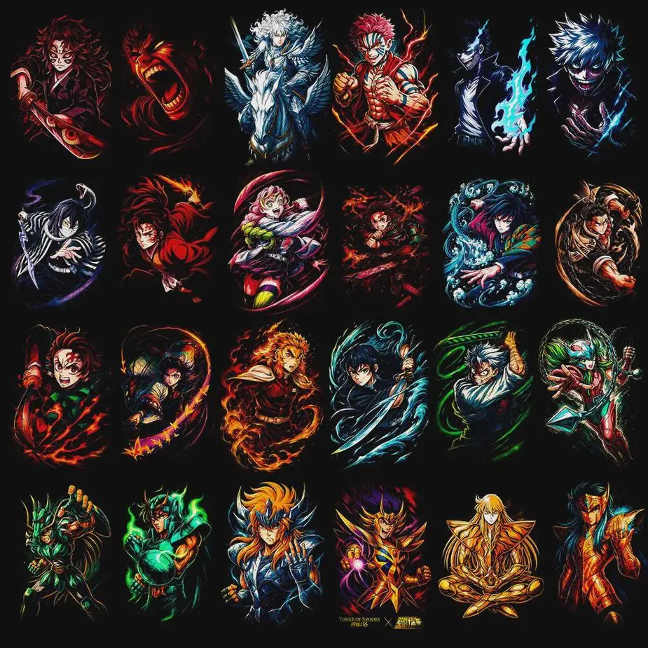 Paquete de más de 130 diseños de anime en semitonos