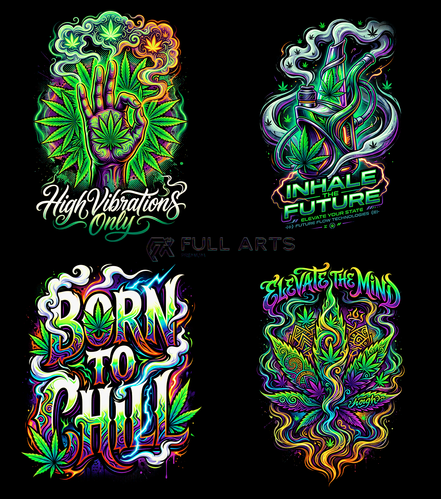 Pack 120+ Diseños de Cannabis en Semitono