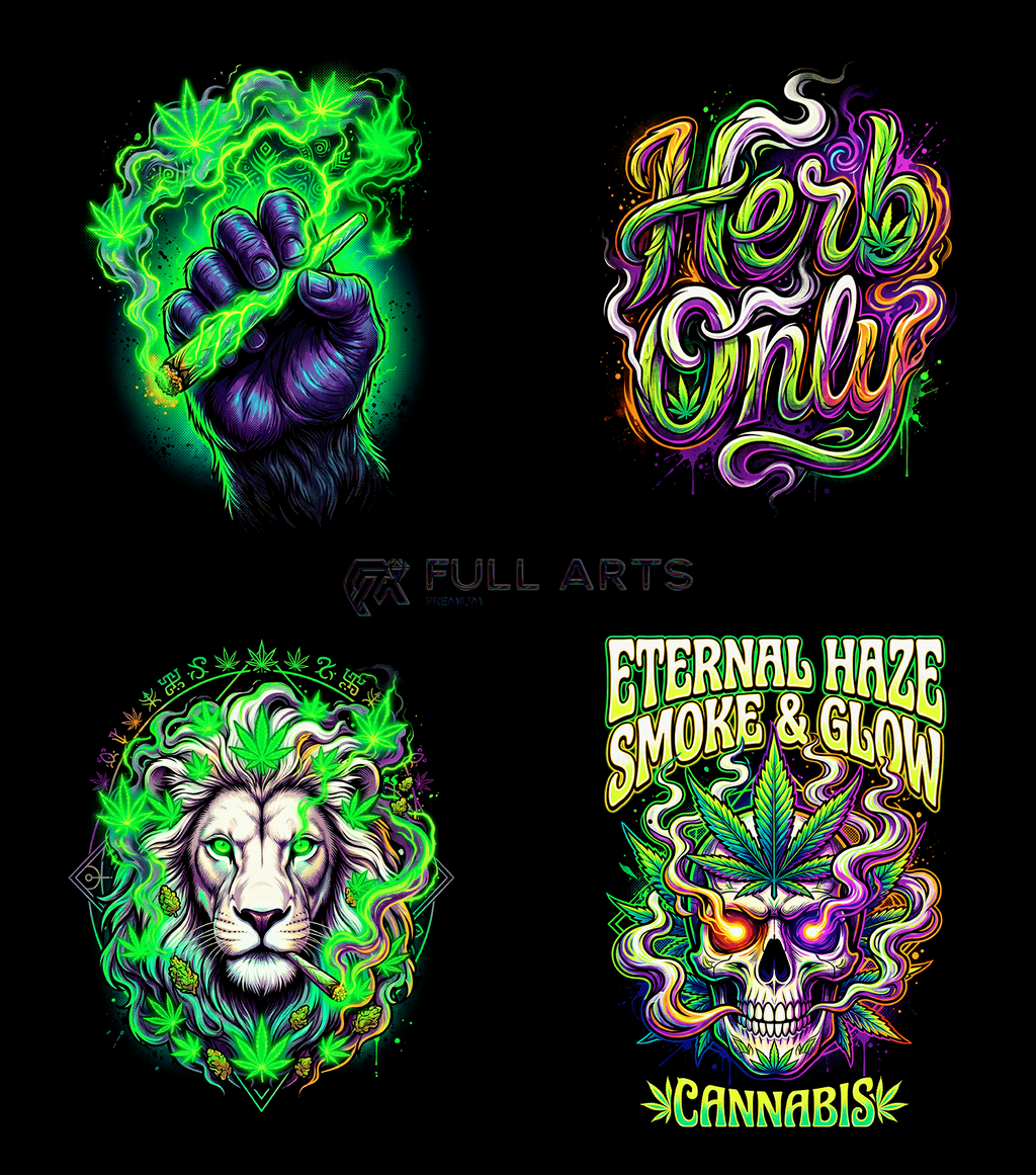 Pack 120+ Diseños de Cannabis en Semitono