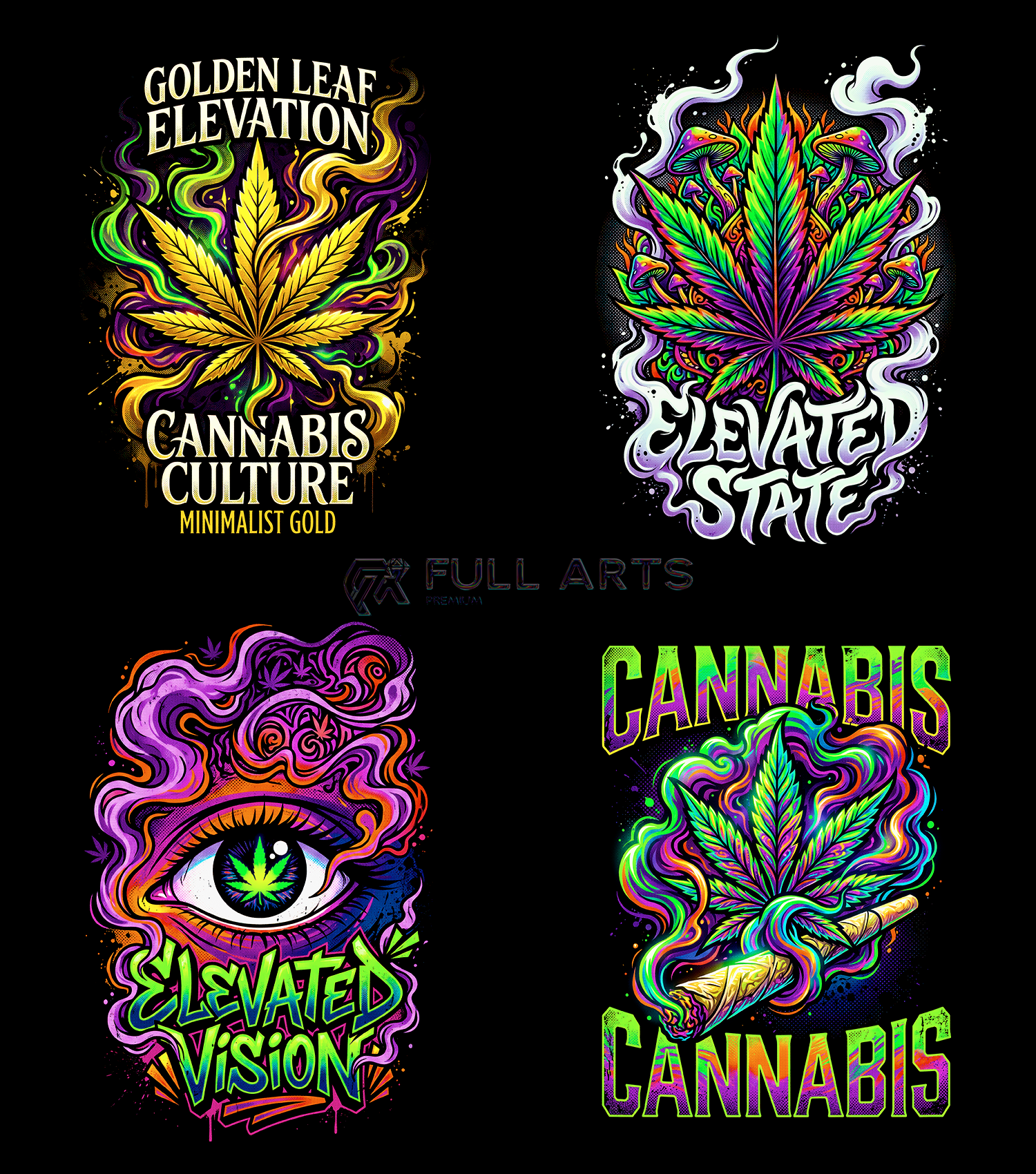 Pack 120+ Diseños de Cannabis en Semitono