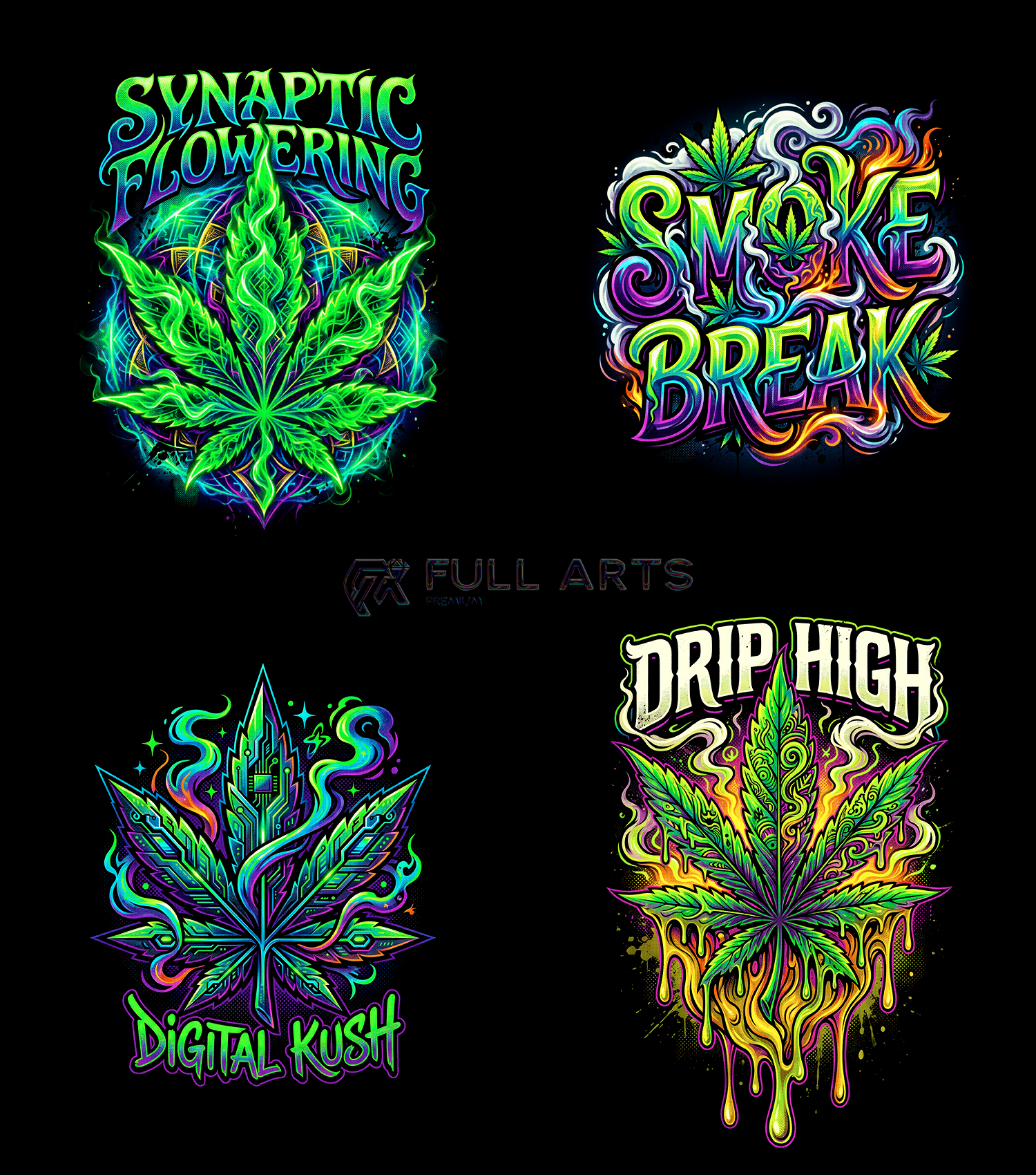 Pack 120+ Diseños de Cannabis en Semitono