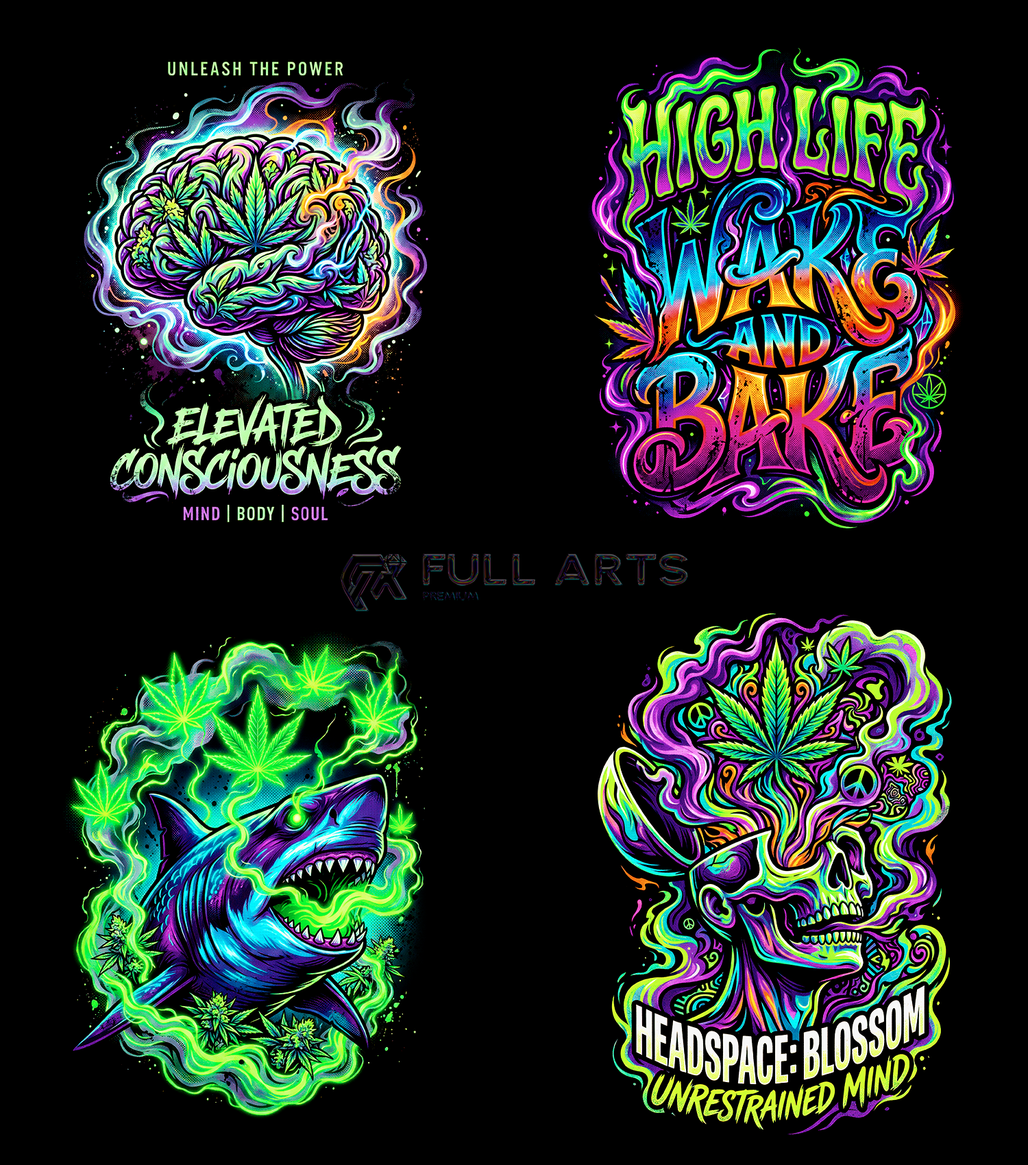 Pack 120+ Diseños de Cannabis en Semitono