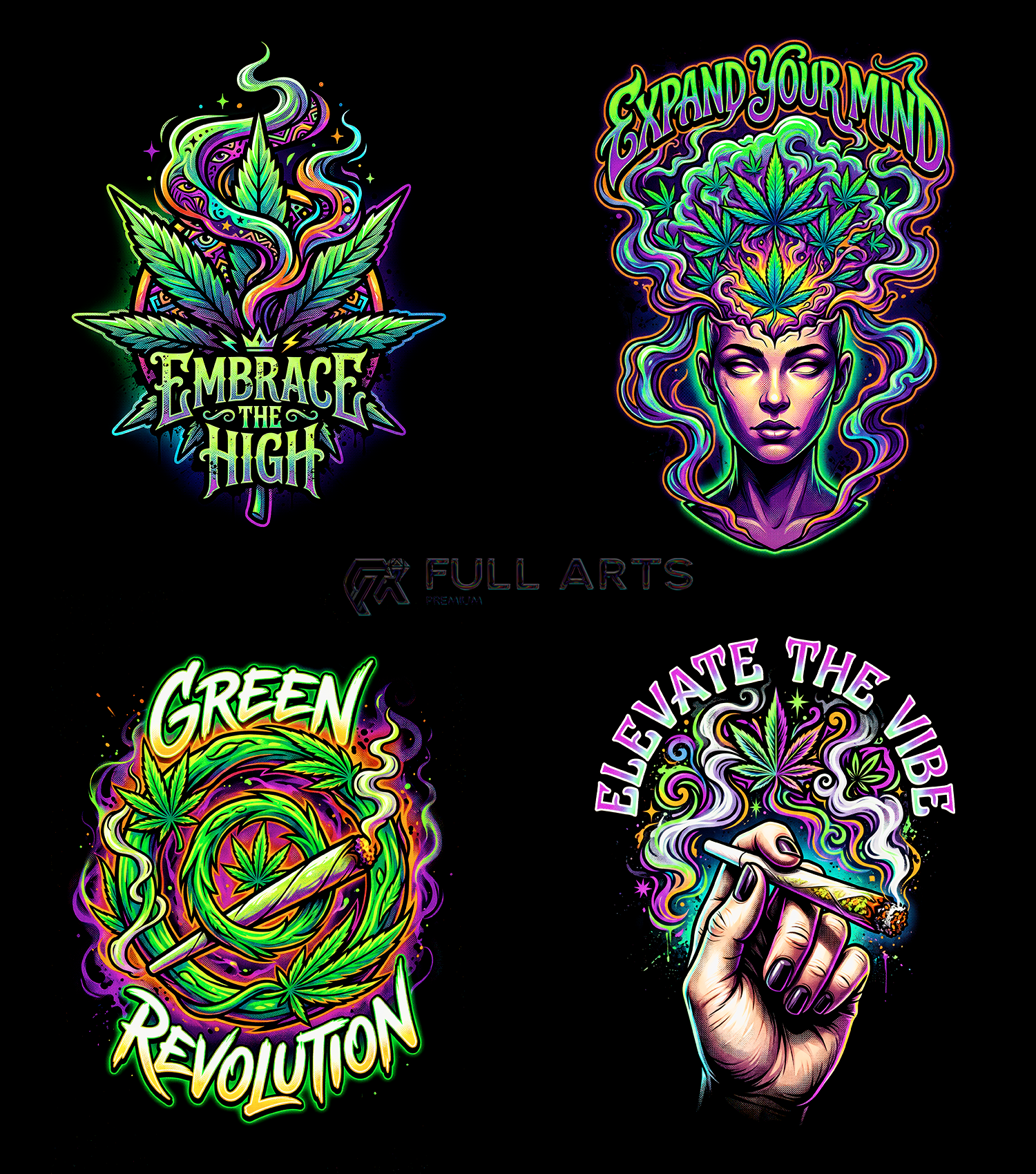 Pack 120+ Diseños de Cannabis en Semitono