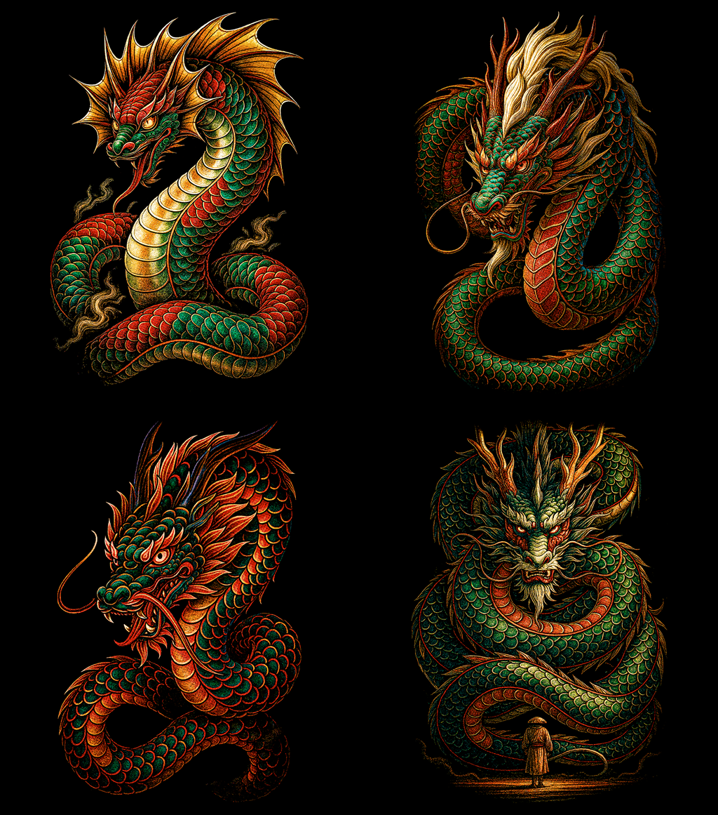 Dragones Pack 60 Diseños en Semitono