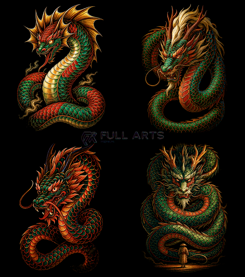 Dragones Pack 60 Diseños en Semitono