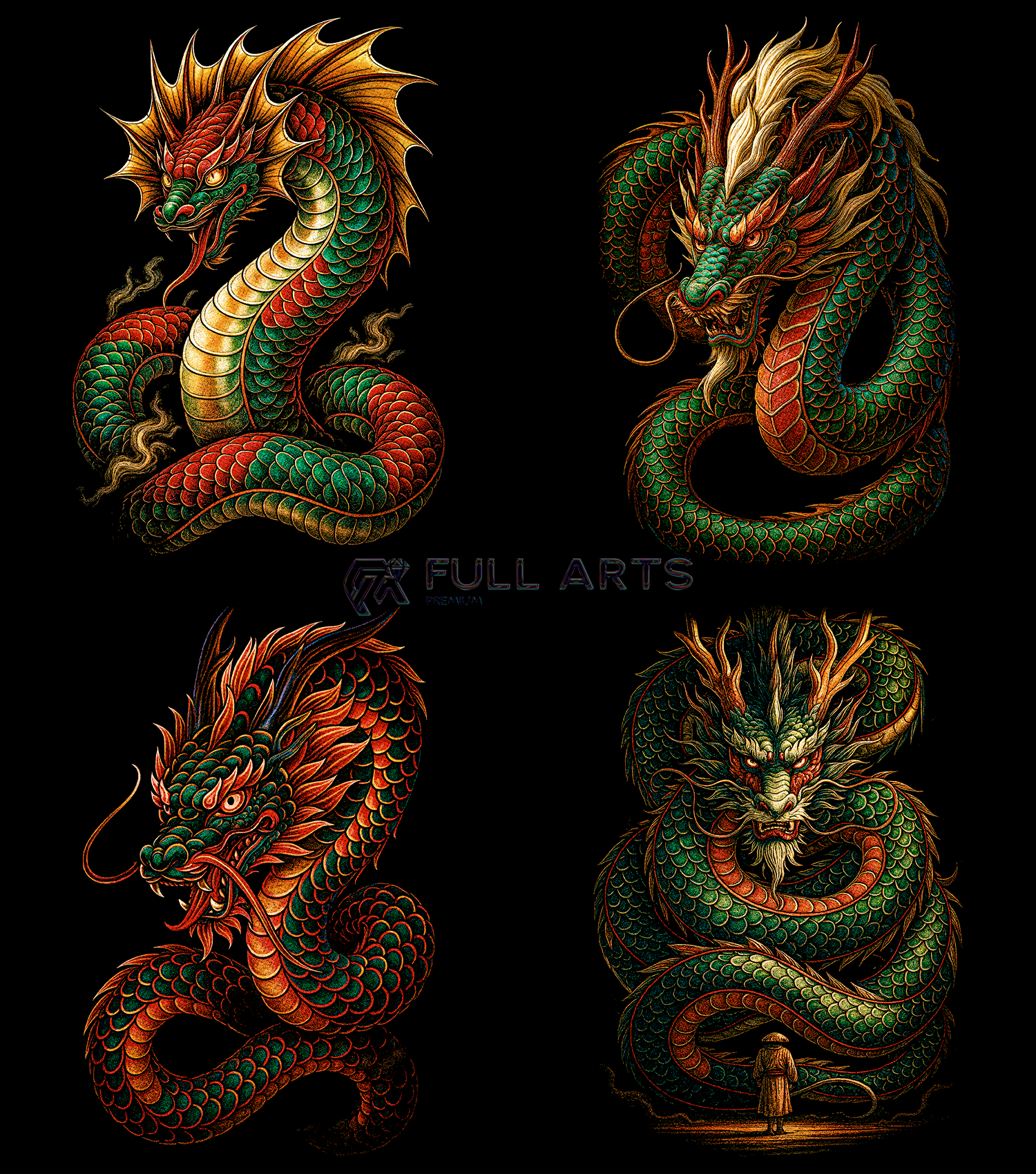 Dragones Pack 60 Diseños en Semitono
