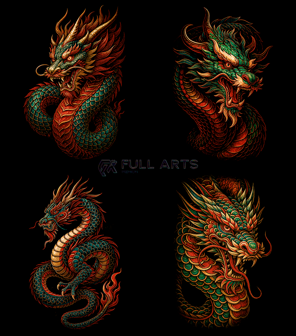 Dragones Pack 60 Diseños en Semitono