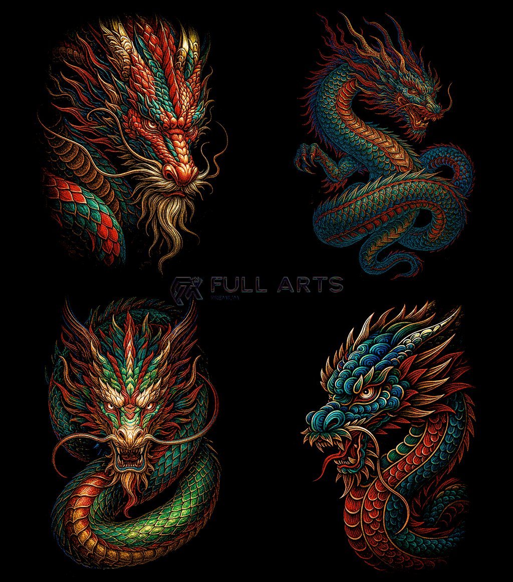Dragones Pack 60 Diseños en Semitono
