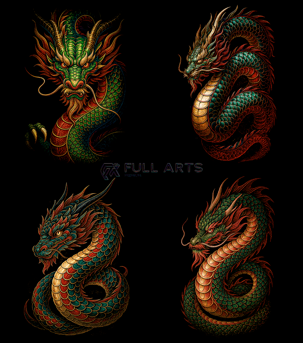 Dragones Pack 60 Diseños en Semitono
