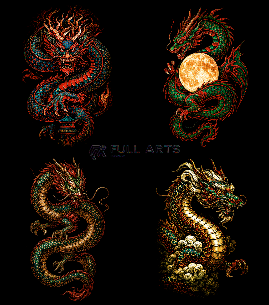Dragones Pack 60 Diseños en Semitono