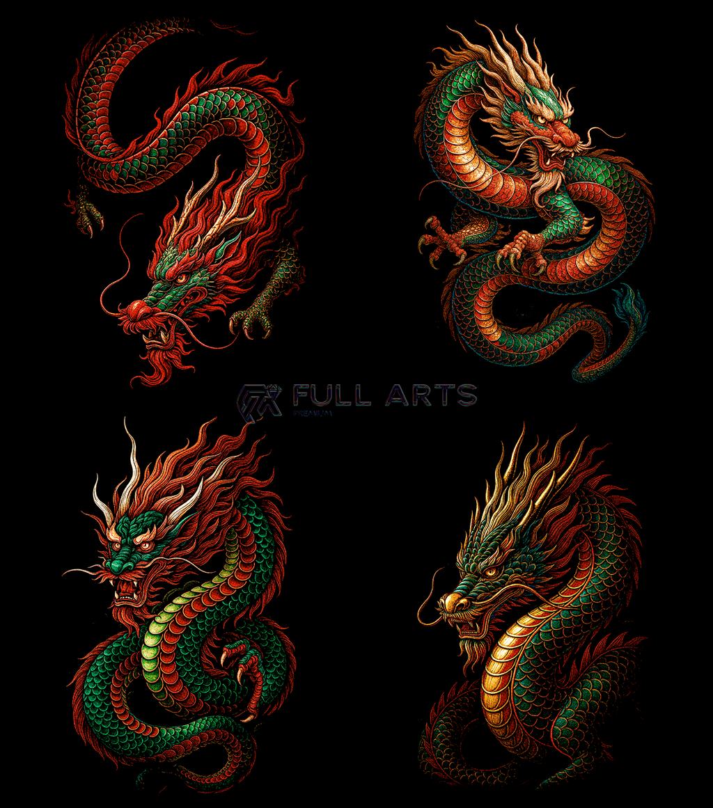 Dragones Pack 60 Diseños en Semitono