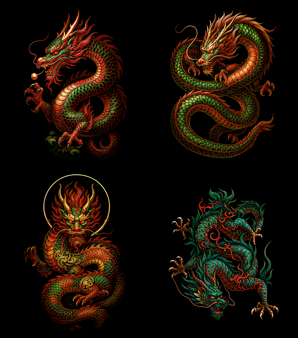 Dragones Pack 60 Diseños en Semitono