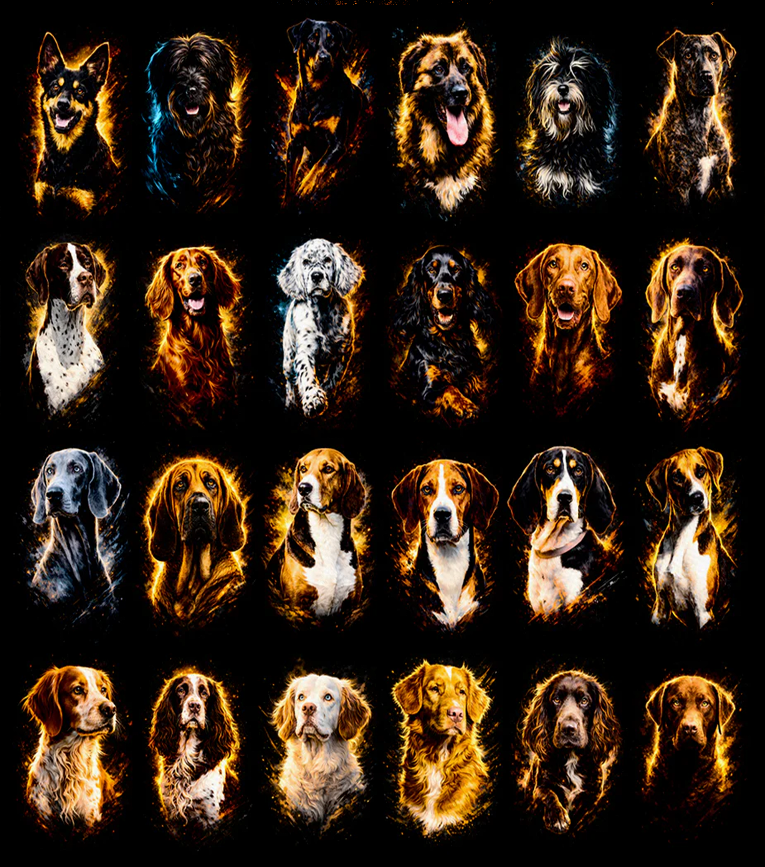 Paquete de 120 diseños de perros en semitonos