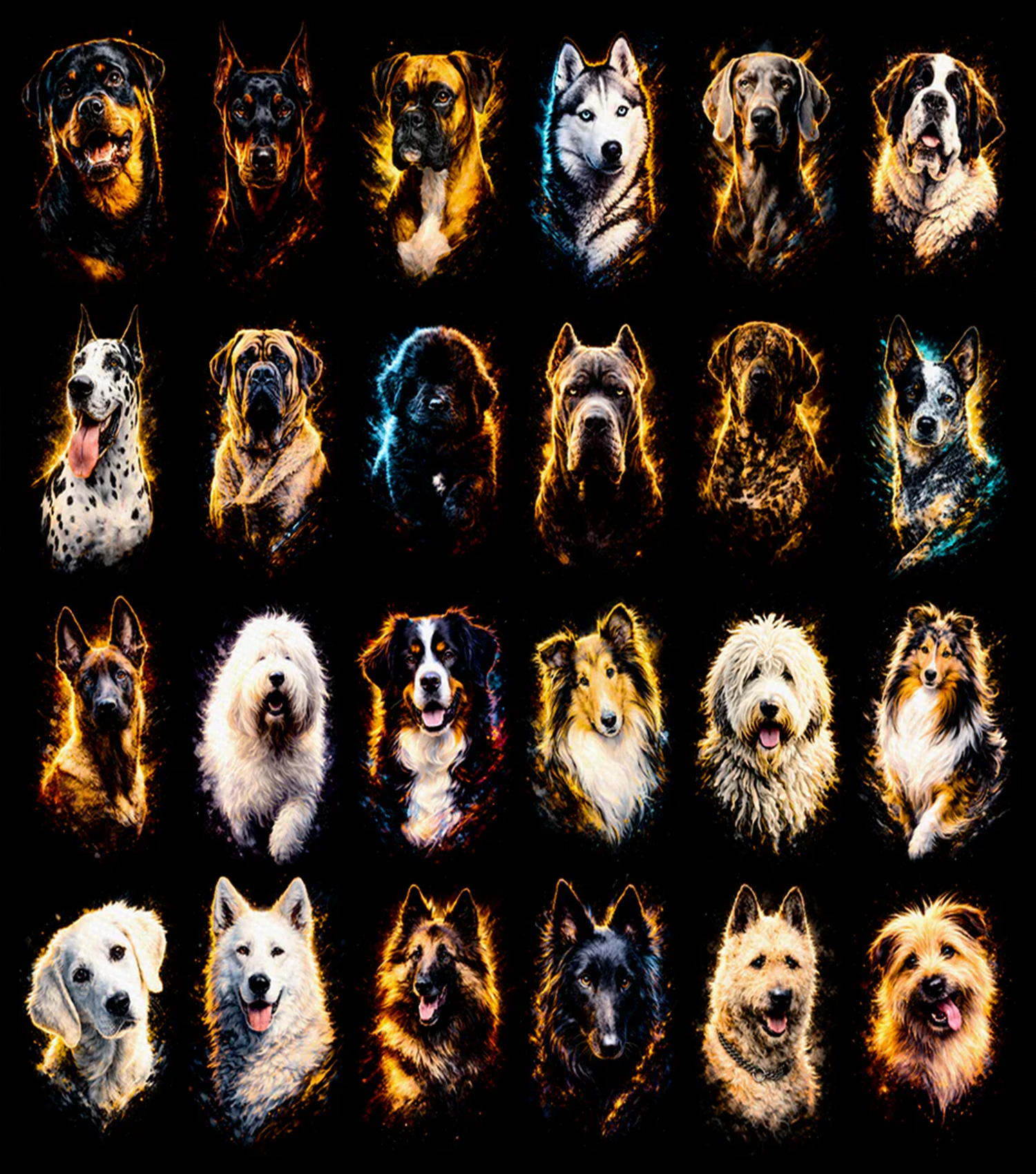 Paquete de 120 diseños de perros en semitonos