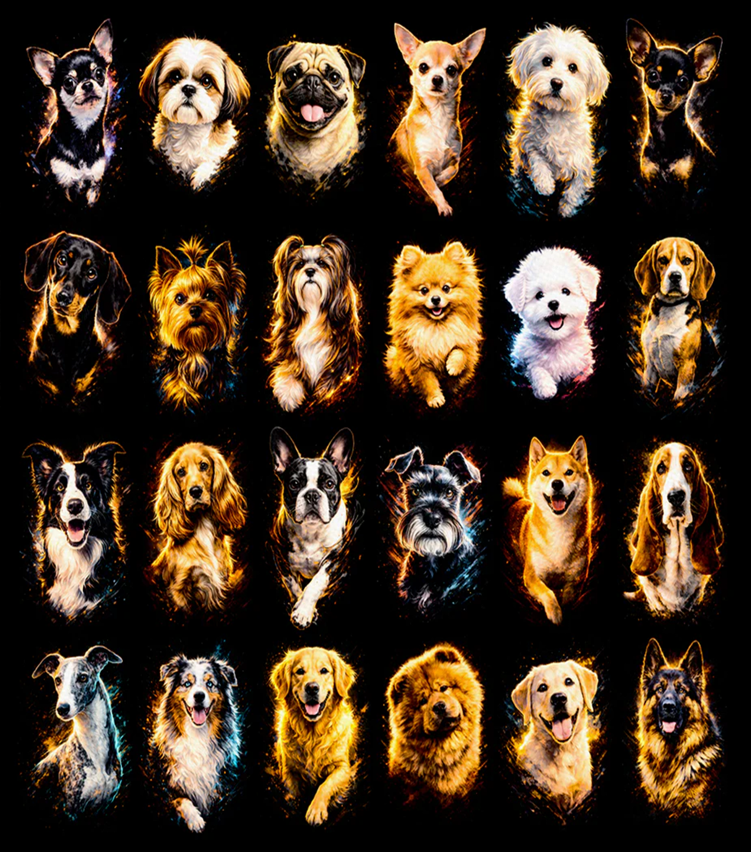 Paquete de 120 diseños de perros en semitonos