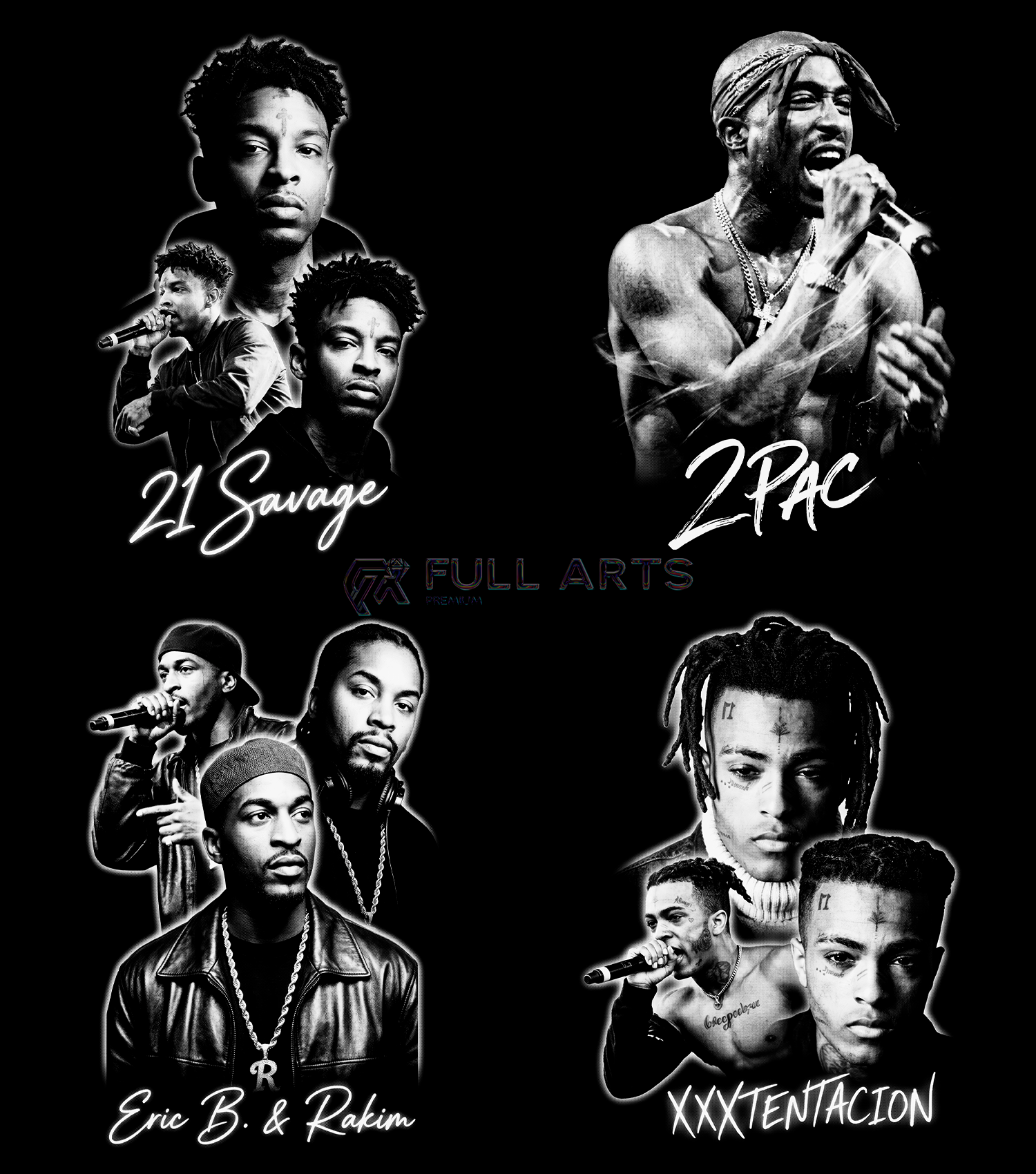 Más de 120 diseños monocromáticos de hip-hop en semitonos