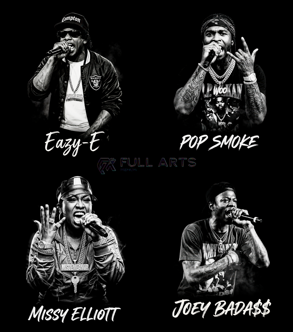 Más de 120 diseños monocromáticos de hip-hop en semitonos