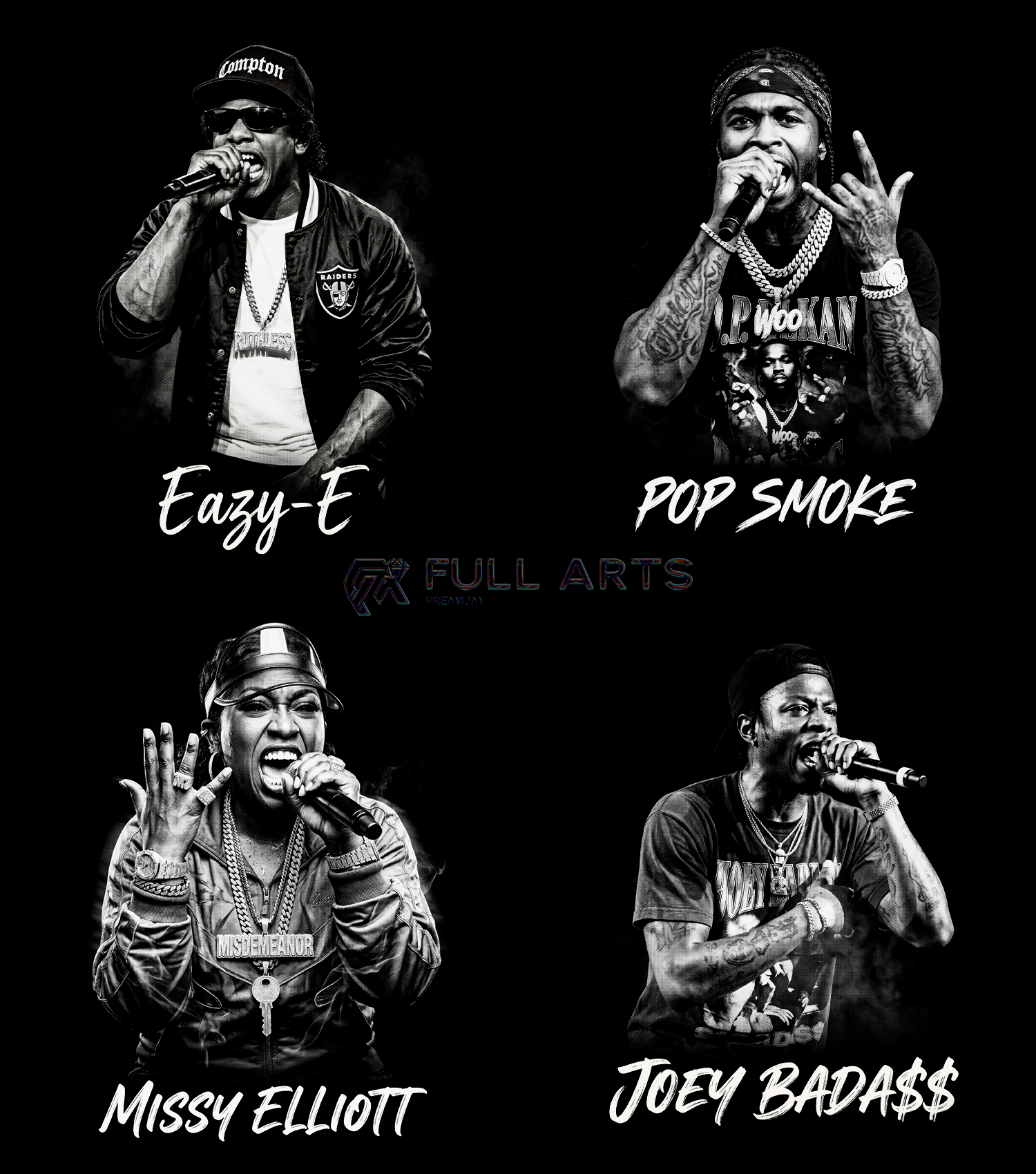 Más de 120 diseños monocromáticos de hip-hop en semitonos