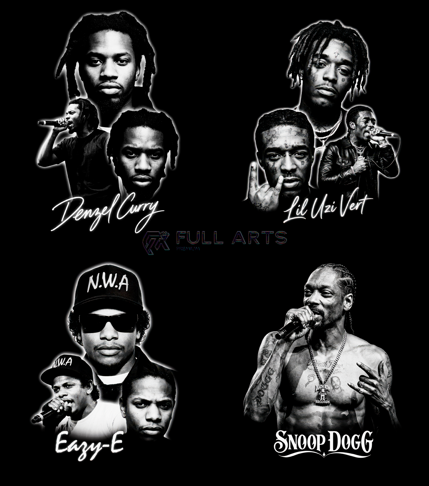Más de 120 diseños monocromáticos de hip-hop en semitonos