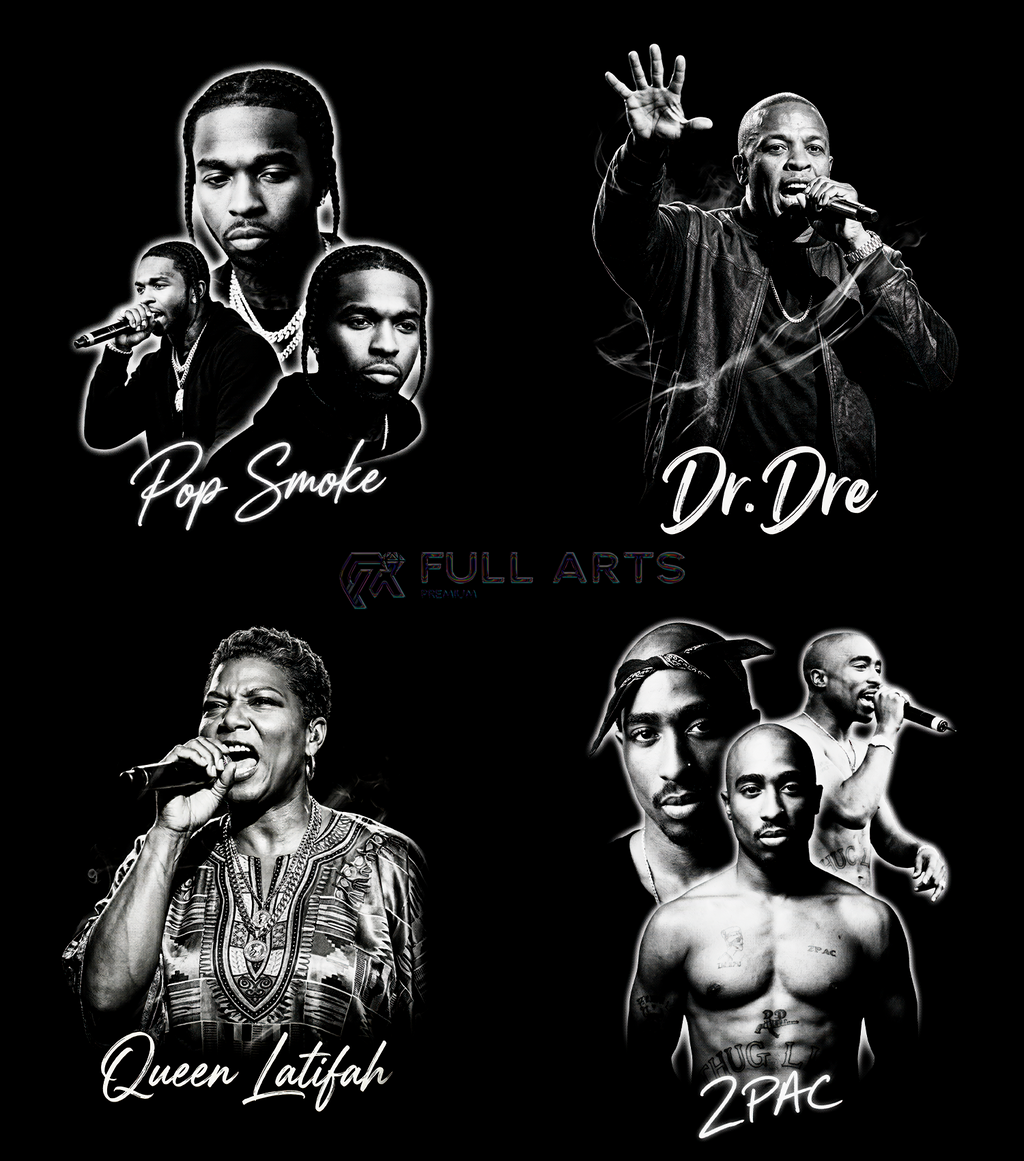 Más de 120 diseños monocromáticos de hip-hop en semitonos