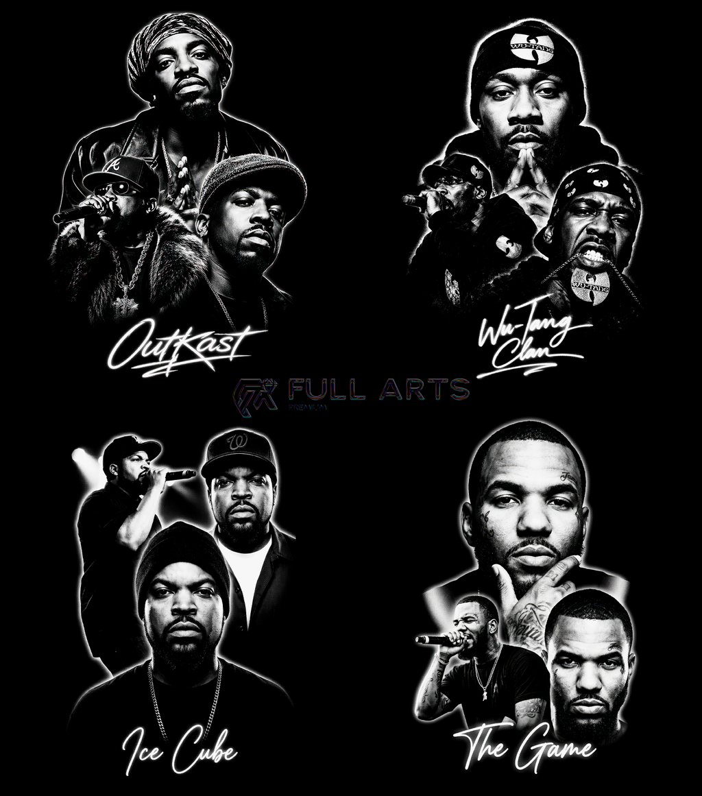 Más de 120 diseños monocromáticos de hip-hop en semitonos