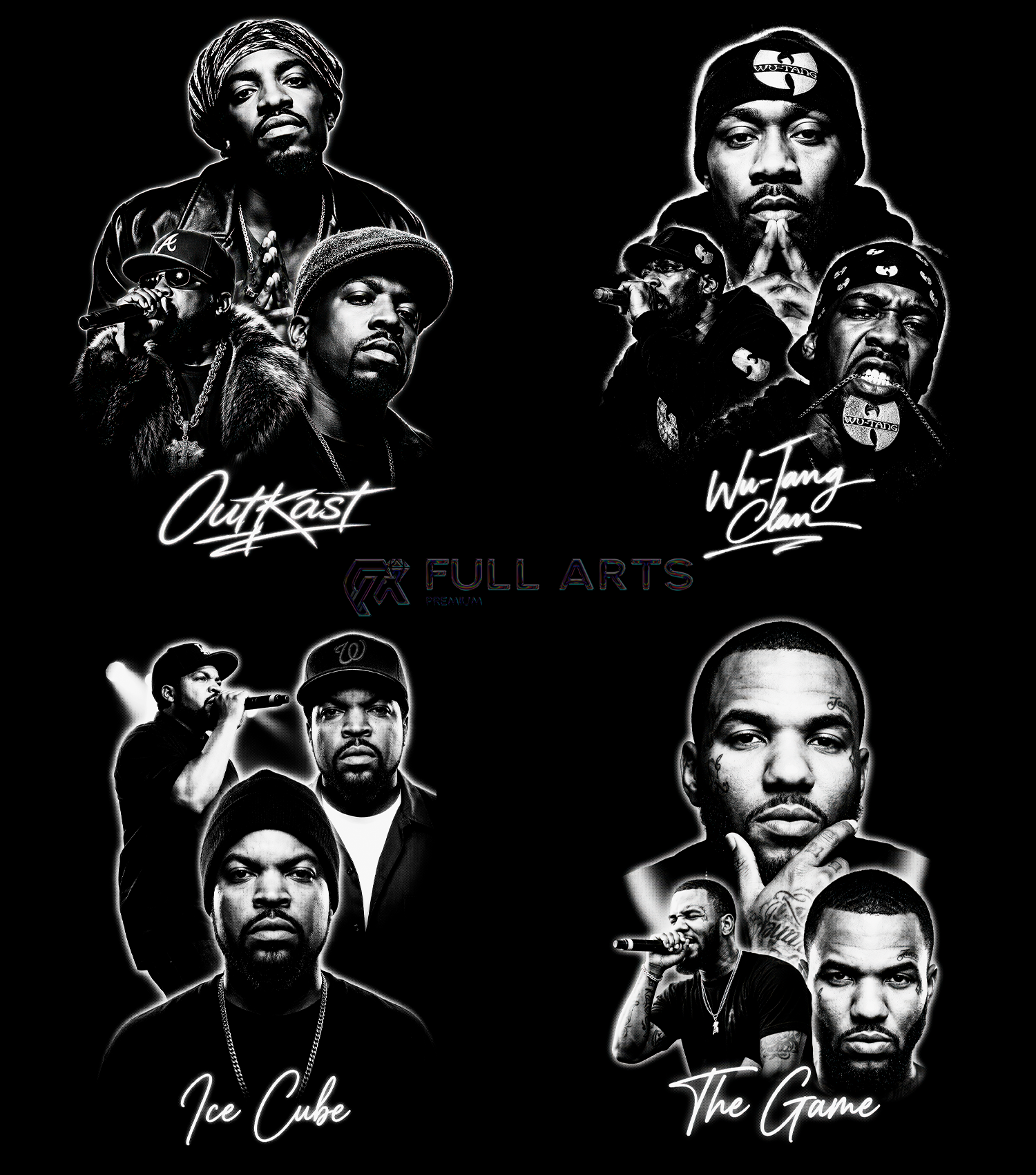 Más de 120 diseños monocromáticos de hip-hop en semitonos