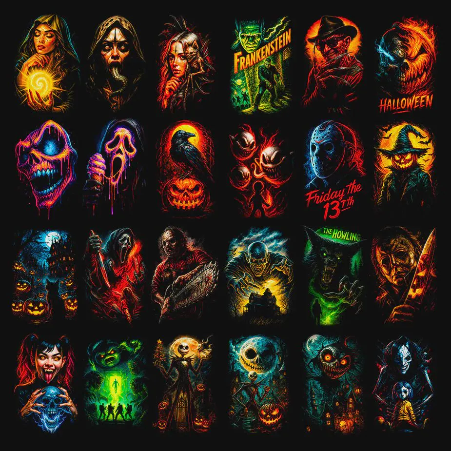 Paquete de más de 145 diseños de terror de semitonos