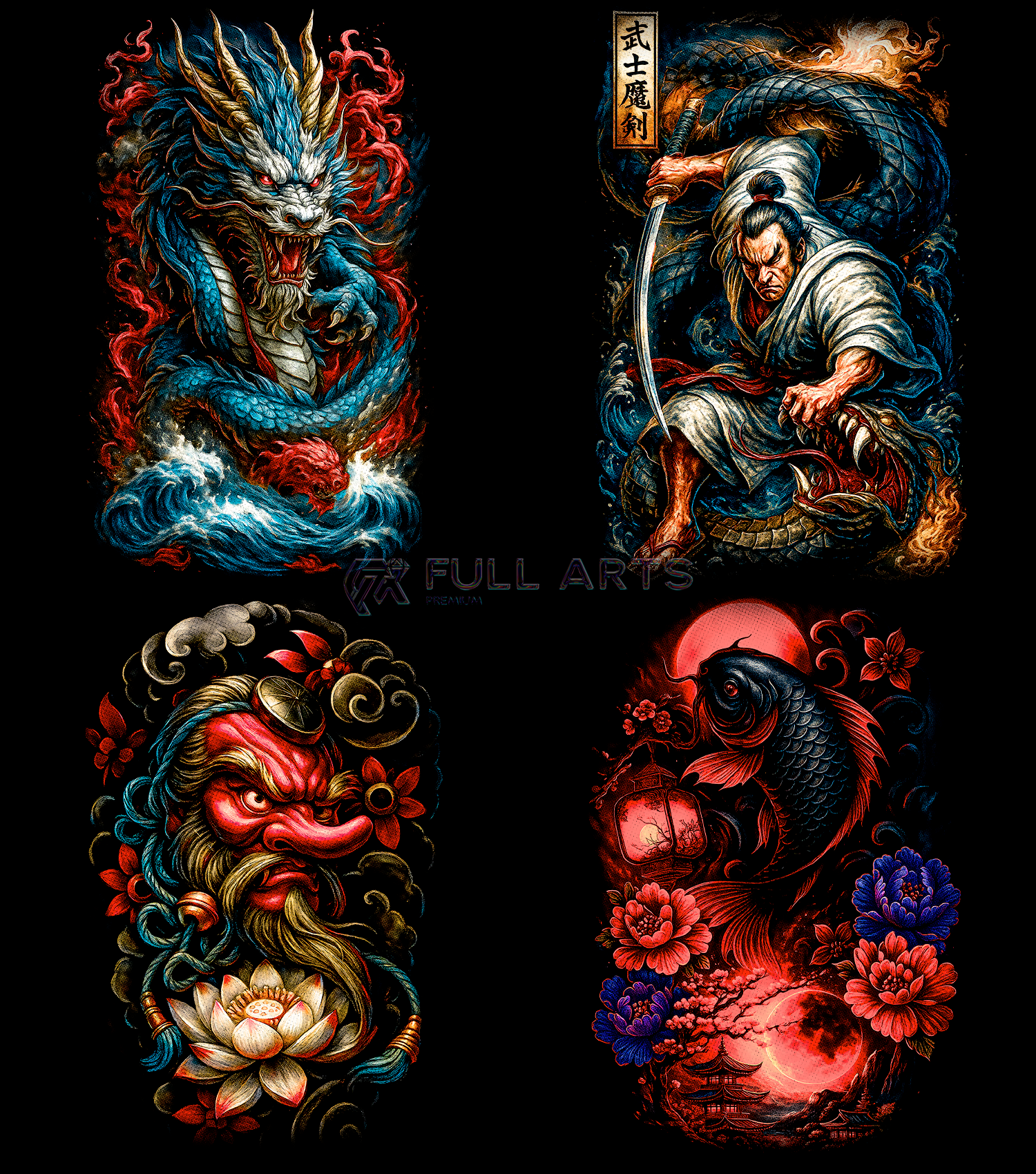 Paquete de más de 120 diseños orientales en semitonos