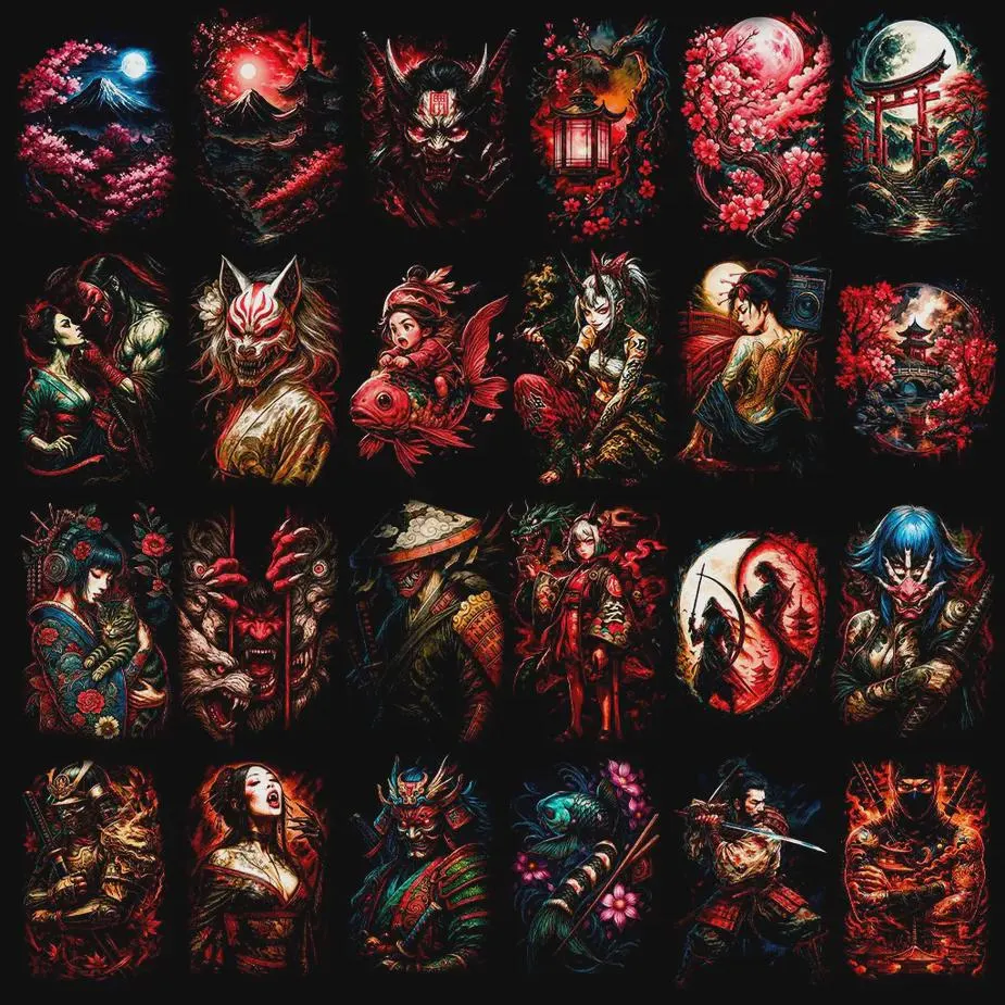Paquete de más de 120 diseños orientales en semitonos