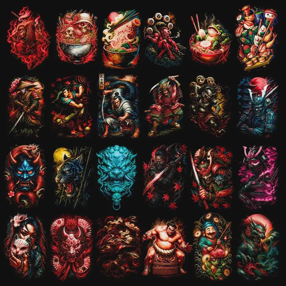 Paquete de más de 120 diseños orientales en semitonos
