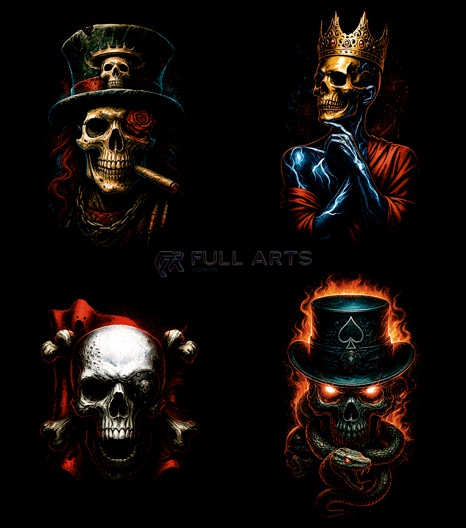 Pack Calaveras en Semitono 90+ Diseños