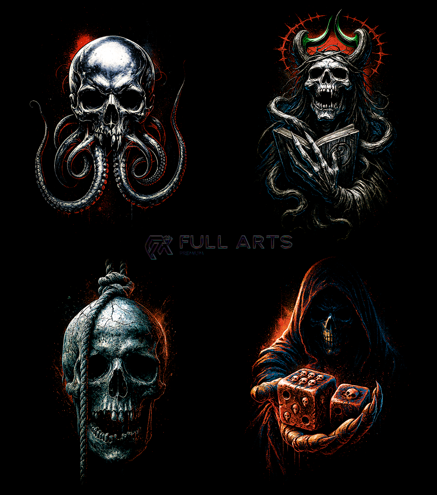 Pack Calaveras en Semitono 90+ Diseños